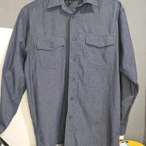 Beverly Hills Polo Club Men's Jean Blue Button-Up Shirt Sz Small